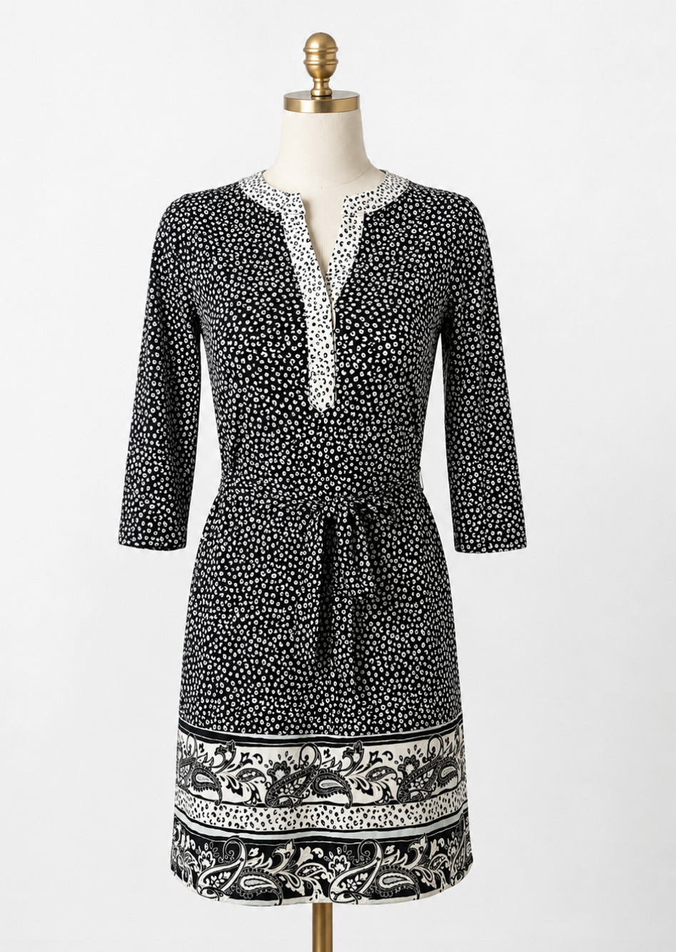 WHITE HOUSE BLACK MARKET WHBM BLACK ANIMAL PRINT LEOPARD CHEETAH MINI DRESS XXS